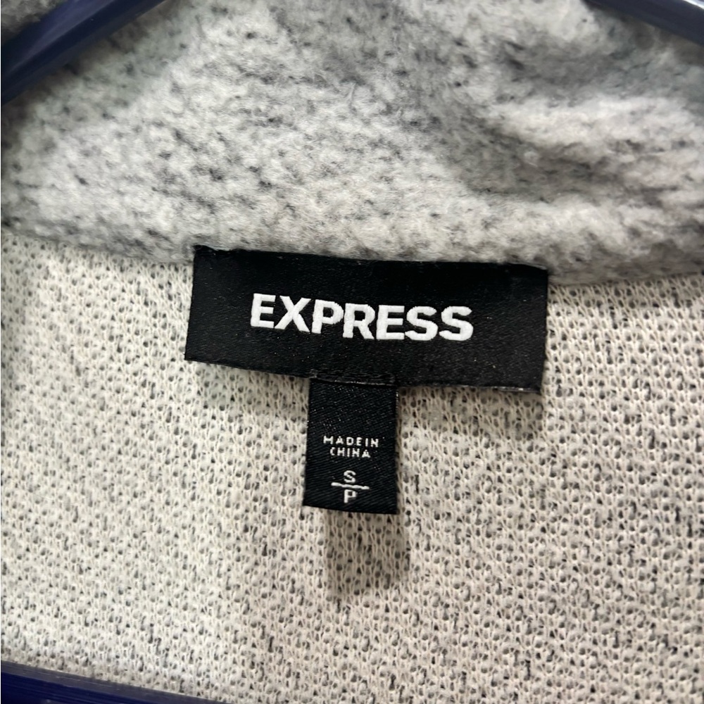 Express Light Gray Open Front Sweater Jacket/Cardigan Coat - Picture 5 of 5